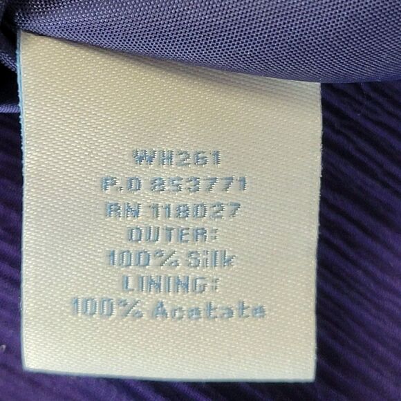 Boden Silk Midi Dress Womens 10 Royal Blue Purple Crepe Empire Waist Sleeveless - Picture 9 of 10